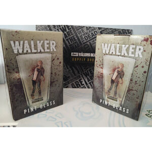 Set of 2 - Walker Pint Glass - AMC TWD The Walking Dead Supply Drop Exclusive
